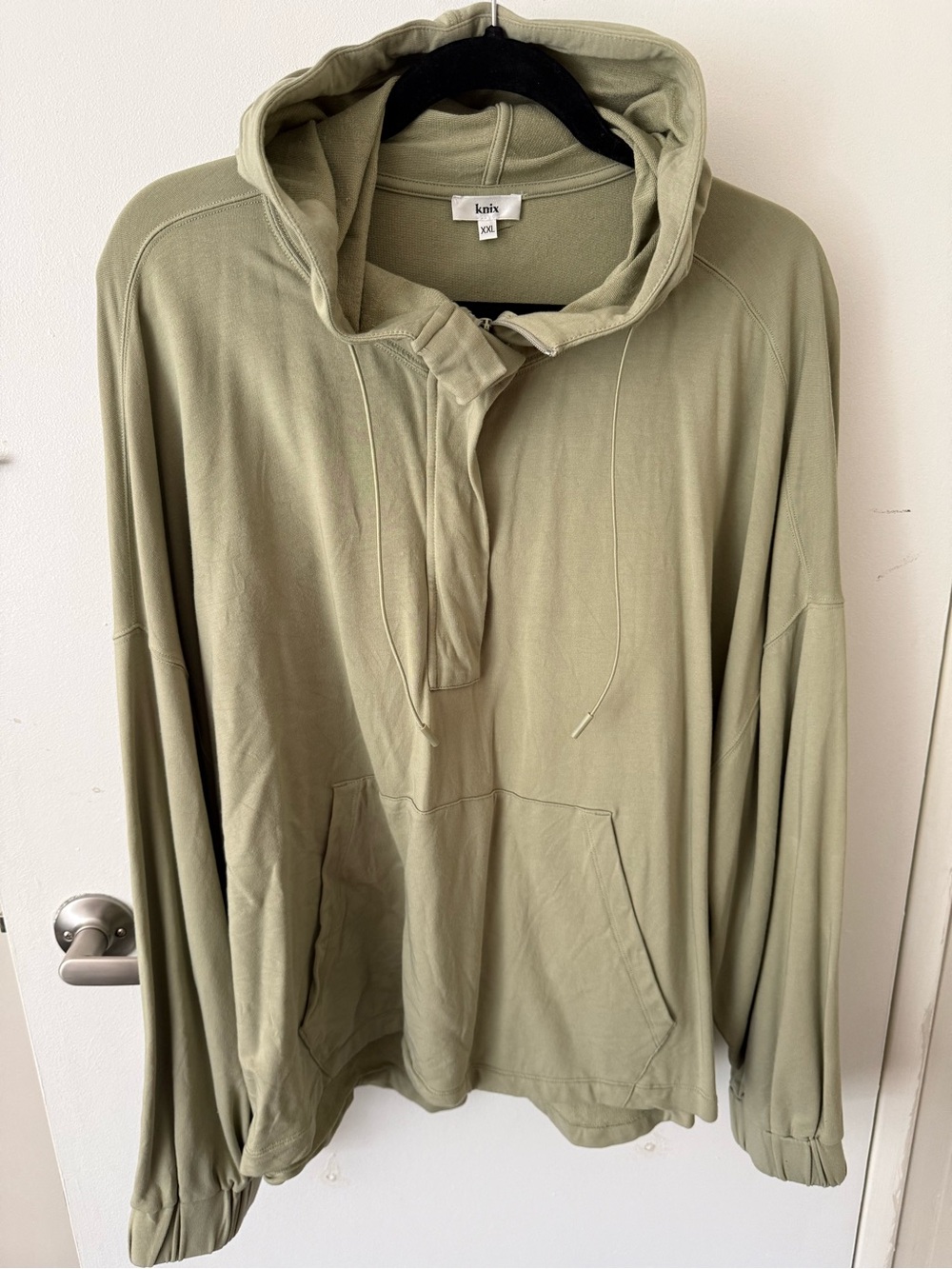 knix Olive Green Zip-Front Hooded Sweater